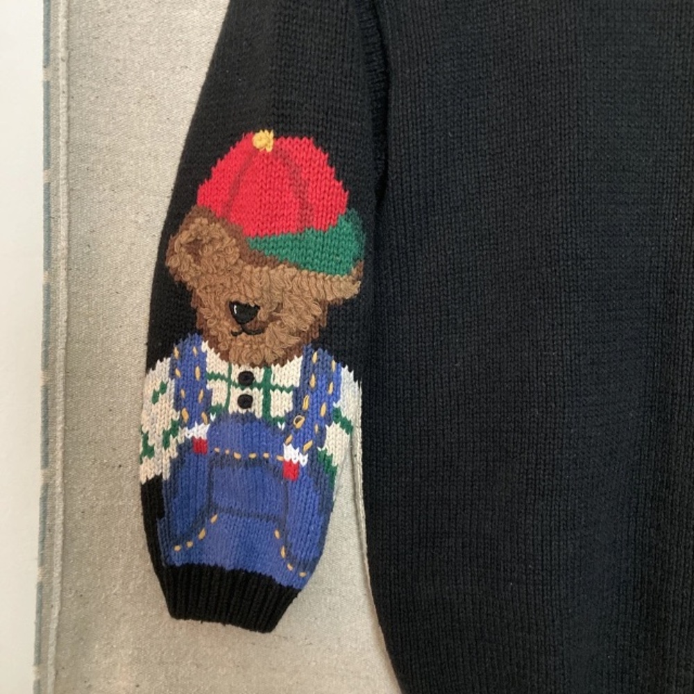 Vintage Eagle’s Eye Chunky Knit Bear Cardigan Grandma core Sweater Women’s New M - Picture 8 of 11
